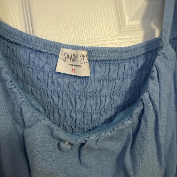 Sienna Sky Blue Button-Front Blouse - Picture 3 of 5